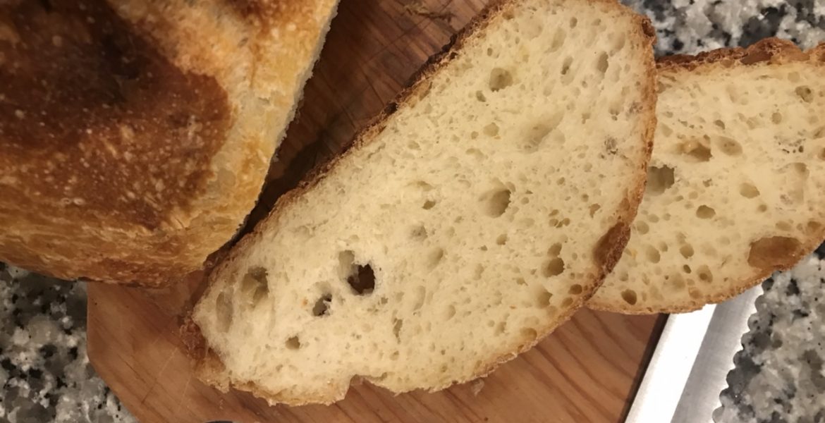 Easy roasted garlic rustic bread